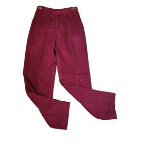 Vintage 80s Corduroy Straight Leg Pants Womens Size 6 Red